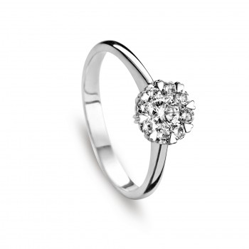 Verlovingsring - ring solitair 18kt wit goud met briljant - maat 54 - Y0126 - GR2975WB