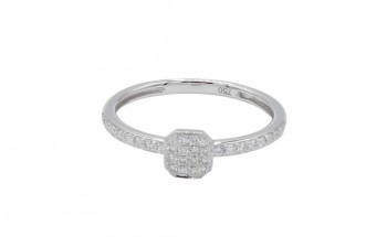 Verlovingsring - ring 18kt wit goud met briljant - 10R0104W - 54