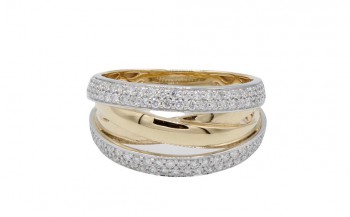 Ring 18kt goud bi-color met briljant - 10R0093B - maat 57