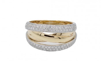 Ring 18kt goud bi-color met briljant - 10R0093B - 57