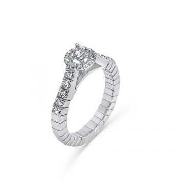 Verlovingsring - solitair - ring 18kt wit goud met briljant - 189435 - maat 53-62