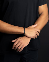 Gemini - armband in leder - una black- O41 XS-S
