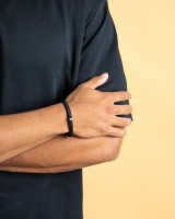 Gemini - armband in leder - una black- O41 XS-S