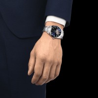 Tissot - Gentleman - Herenhorloge automatisch - powermatic 80 - open heart - blauwe wijzerplaat - T127.407.11.041.01
