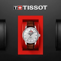 Tissot - herenhorloge  - Le Locle - powermatic 80 - bruin lederen band - T006.407.16.033.01