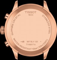 Tissot - herenhorloge chrono XL - rosékleurige kast - donkerblauwe lederen band - T116.617.36.042.00