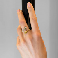 Ring 18kt geel goud met briljant - R2658MY0 - maat 55