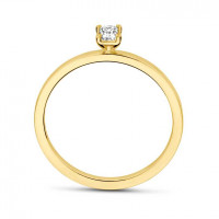 Solitair in 18kt geel goud met een baguette - 7000202