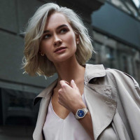 Jaguar - Dameshorloge in staal met blauwe wijzerplaat - J892/3