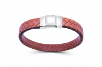 See you -  Gedenkarmband in zilver met leder - BG008 - 11mm