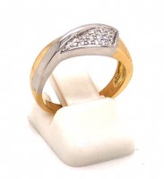Ring 18kt wit goud en geel goud met briljant - 50-00102-1272 - maat 56