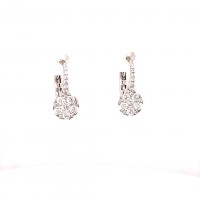 Oorhanger 18kt wit goud met briljant - LJOB028W
