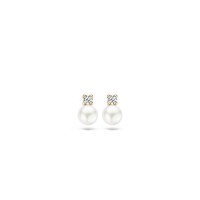 Blush - oorsteker 14kt geel goud met cz en parel - 7147YPW