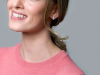 Blush - oorsteker 14kt geel goud met cz en parel - 7147YPW