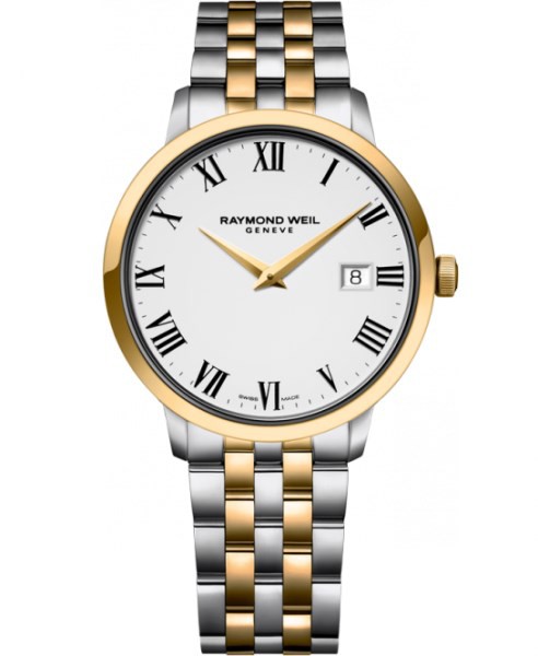 Uurwerken Heren Raymond Weil Analoge uurwerken Staal Staal met gele PVD  Vlindersluiting Rond 5 ATM Saffier glas Raymond Weil - Horloge Heren  Toccata 5488-STP-00300